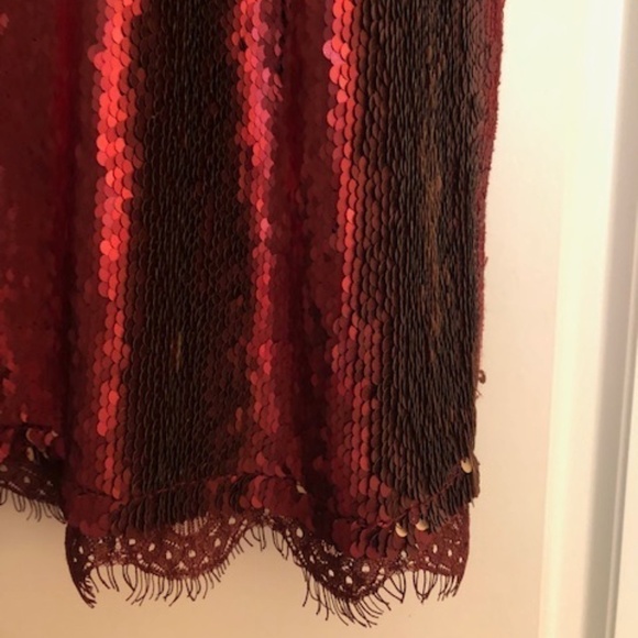 Free People Seeing Double Red Sequin Mini Dress, Size Medium - Picture 2 of 15